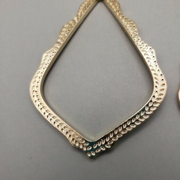 Gold Tone Earrings Pierced Boho Large Dangle Textured Simple - Picture 5 of 6